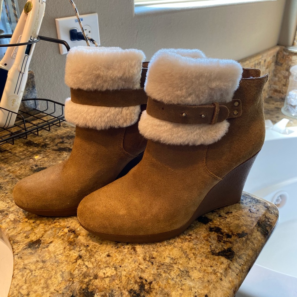 Beautiful UGG fur booties worn once!